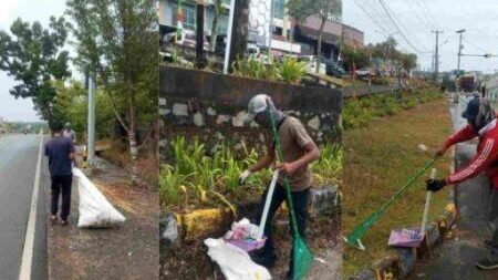 Petugas DLH Tanjungpinang Sigap Pulihkan Kebersihan Kota Tanjungpinang, Usai Pelaksanaan Gerak Jalan 45 Kilometer, Minggu (30/08/2026). (ft.humas Pemko TPI)