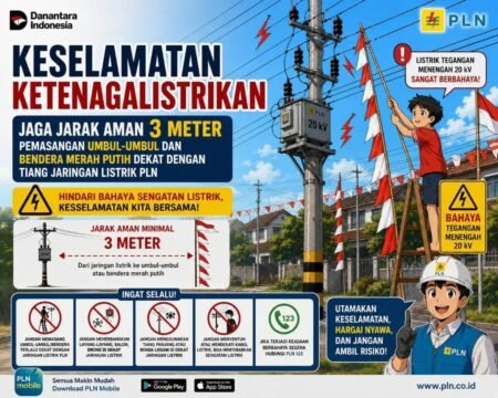 Sambut HUT Kemerdekaan RI, PLN Imbau Masyarakat Jaga Jarak Aman Umbul-Umbul dari Jaringan Listrik Sambut HUT Kemerdekaan RI, PLN Imbau Masyarakat Jaga Jarak Aman Umbul-Umbul dari Jaringan Listrik