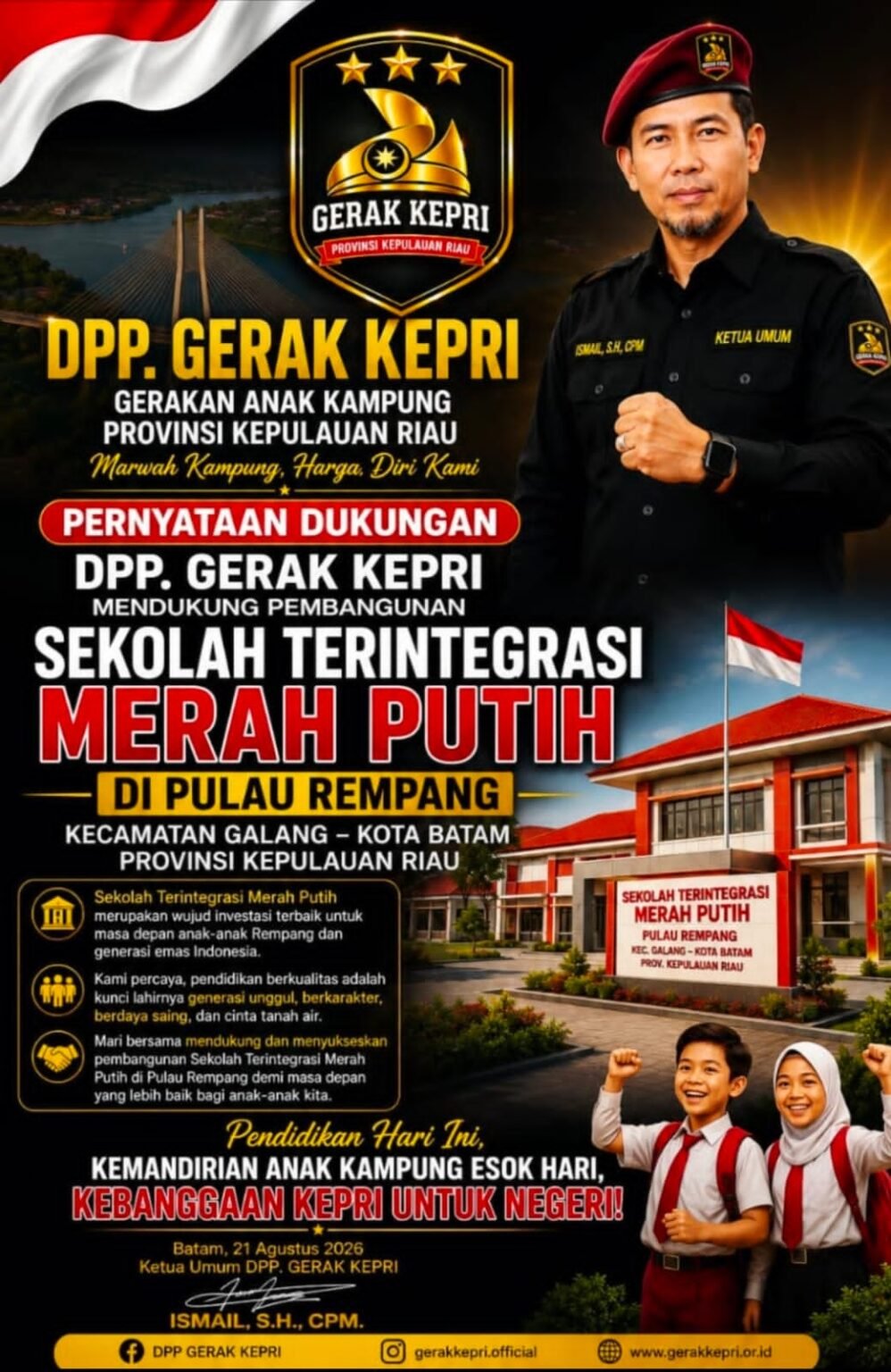 Gerak Kepri Dukung Sekolah Terintegrasi Merah Putih di Rempang, Untuk Masa Depan Anak Pesisir