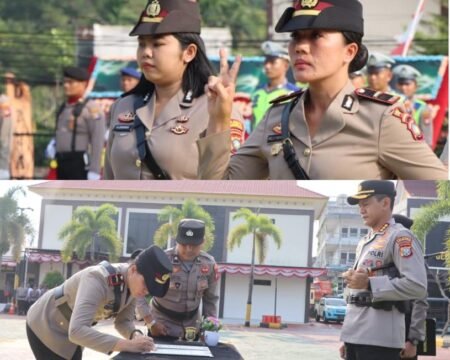 Kapolresta Tanjungpinang memimpin upacara Serah Terima Jabatan (Sertijab) Kapolsek Kawasan Bandara Raja Haji Fisabilillah (RHF) Polresta Tanjungpinang yang dilaksanakan di Lapangan Bhayangkara Polresta Tanjungpinang, Senin (24/08/2026).