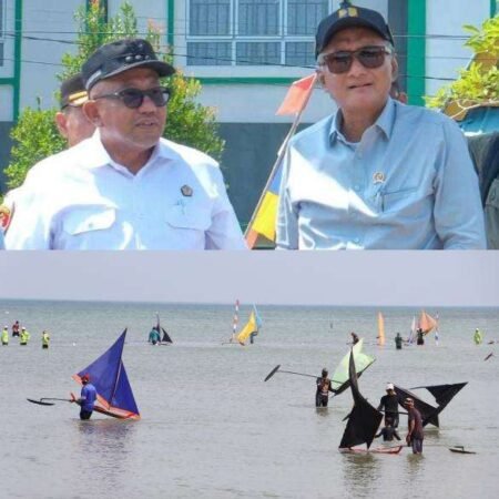 Walikota Tanjungpinang Lis Darmansyah mendampingi Menteri Pekerjaan Umum Dody Hanggodo meninjau sejumlah saat berkunjung ke Tanjungpinang, Minggu (29/8).
