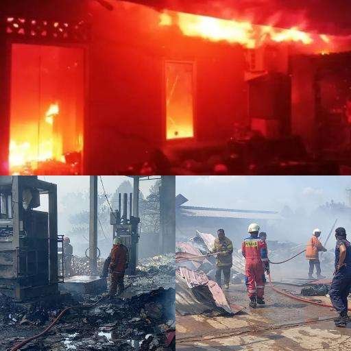 Kebakaran di jalan Haji Ungar, Kelurahan Tanjung Ayun Sakti, Kecamatan Bukit Bestari, Kota Tanjungpinang, Selasa (01/09/2026) malam.Tim Damkar Tanjungpinang saat melakukan pemadamaan di Gudang Barang Bekas di Tanjung Unggat, kota Tanjungpinang, Rabu (02/09/2026) (ft.red)